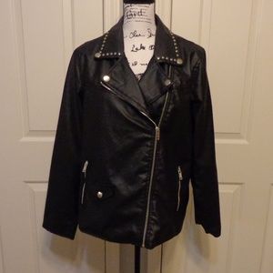 Black Faux Leather jacket (1X)